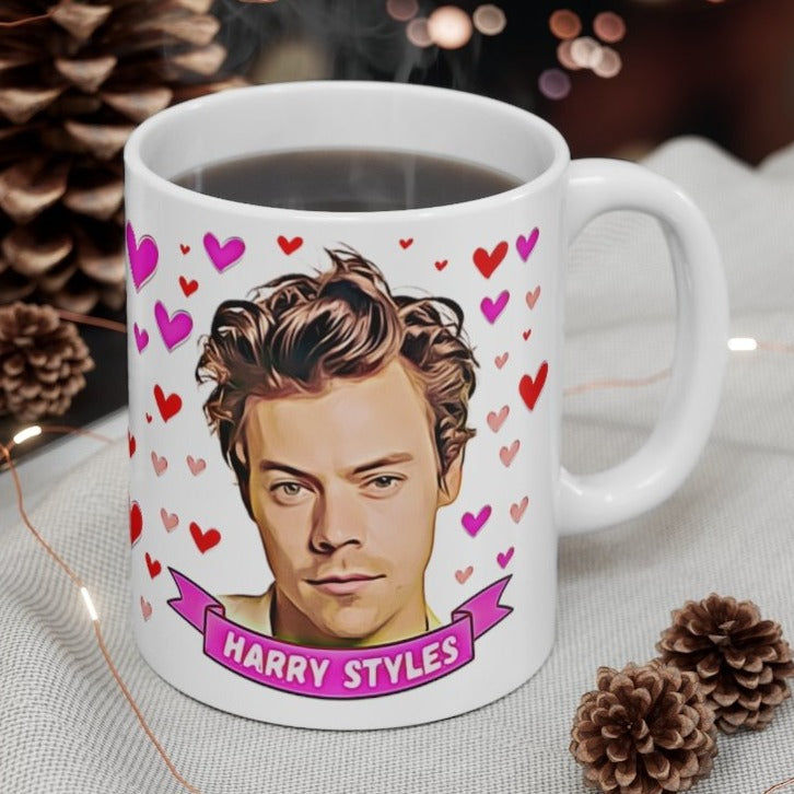 Harry Styles Coffee Mug! Golden, Cute Gift for Her Him Fan Art Tea