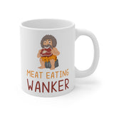 Meat Eating Wanker Gift Mug - Funny & Rude Humour Insult Present For Failed Vegetarian Vegan Meat Eaters. Handmade in the UK.