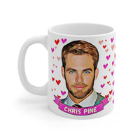 Chris Pine Cute Gift Mug. Stunning Oil Painting Design. Great Fan Present! Handmade Locally