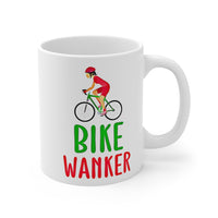 Cute, "Bike Wanker" Cheeky Gift Mug. For the lady who loves her bike! Handmade in England