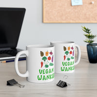 Vegan Wanker Gift Mug - Funny & Rude Humour Present For Vegans.Handmade in England