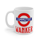 Cute, "Commuter Wanker" Cheeky Gift Mug. For those who love the London commute! Handmade in England