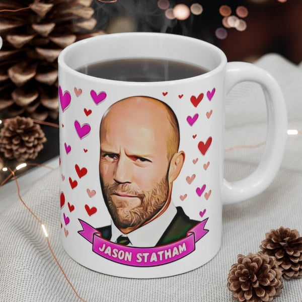 Jason Statham Cute Gift Mug. Stunning Oil Painting Design. Great Fan Present! Handmade