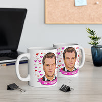 Matt Damon Cute Gift Mug. Stunning Oil Painting Design. Great Fan Present! Handmade Locally