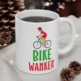 Cute, "Bike Wanker" Cheeky Gift Mug. For the lady who loves her bike! Handmade in England