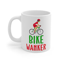 Cute, "Bike Wanker" Cheeky Gift Mug. For the lady who loves her bike! Handmade in England