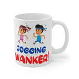 Jogging Wanker Gift Mug - Funny & Rude Present For Runners. Handmade in England