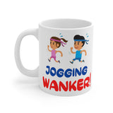 Jogging Wanker Gift Mug - Funny & Rude Present For Runners. Handmade in England