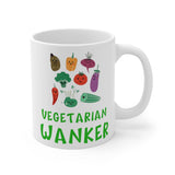 Vegetarian Wanker Gift Mug - Funny & Rude Humour Present For Vegetarians. Handmade in England