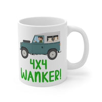 4X4 Wanker! Gift Mug - Funny & Rude Present For Car Off Road SUV Driver. Handmade in England