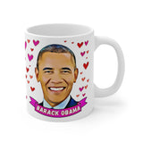 Barack Obama Cute Gift Mug. Stunning Oil Painting Design. Great Fan Present! Handmade in USA