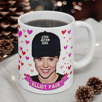 Elliot Page Cute Gift Mug. Stunning Oil Painting Design. Great Fan Present! Handmade Locally