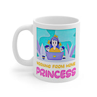 Cute, "Working From Home Princess" Gift Mug. For ladies who WFH! Handmade in England