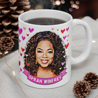 Oprah Winfrey Cute Gift Mug. Stunning Oil Painting Design. Great Fan Present! Handmade in USA