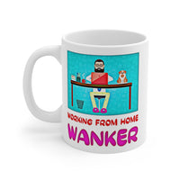 Cute, "Working From Home Wanker" Cheeky Gift Mug. For men who WFH! Handmade in England