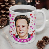 Elton Musk Cute Gift Mug. Stunning Oil Painting Design. Great Fan Present! Handmade Locally