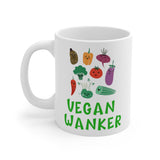 Vegan Wanker Gift Mug - Funny & Rude Humour Present For Vegans.Handmade in England