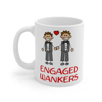 Engaged Wankers Gift Mug - Funny & Rude Humour Present For Gay Couples Engagement.Handmade in England