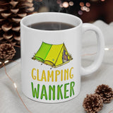 GLAMPING WANKER -  Funny Cheeky Cute Camping Staycation Holiday Gift Mug! Handmade in England