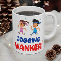 Jogging Wanker Gift Mug - Funny & Rude Present For Runners. Handmade in England