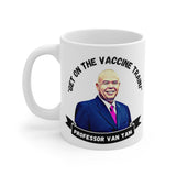 Professor Jonathan Van Tam Appreciation Society, JVT Fan Gift Mug. "Get On The Vaccine Train!" Handmade in England