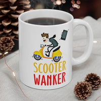 SCOOTER WANKER Gift Mug - Funny & Rude Humour Presents Scooter Owners. Handmade in England