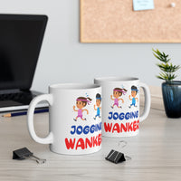 Jogging Wanker Gift Mug - Funny & Rude Present For Runners. Handmade in England