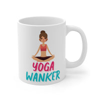 Funny, YOGA WANKER Gift Mug. Handmade in England