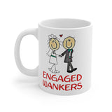 Engaged Wankers Gift Mug - Funny & Rude Humour Present For Couples Engagement. Handmade in England