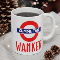 Cute, "Commuter Wanker" Cheeky Gift Mug. For those who love the London commute! Handmade in England