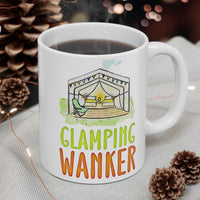 GLAMPING WANKER -  Funny Cheeky Cute Camping Staycation Holiday Gift Mug! UK Designed & Handmade