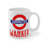 Cute, "Commuter Wanker" Cheeky Gift Mug. For those who love the London commute! Handmade in England