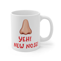 Yeh! New Nose! - Funny Gift Mug, Cosmetic Surgery Nose Job Present. Handmade in England