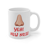 Yeh! New Nose! - Funny Gift Mug, Cosmetic Surgery Nose Job Present. Handmade in England