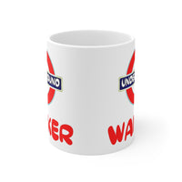 Cute, "Underground Wanker" Cheeky Gift Mug. For those who love the London commute! Handmade in England