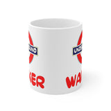 Cute, "Underground Wanker" Cheeky Gift Mug. For those who love the London commute! Handmade in England