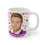 Jeremy Renner Cute Gift Mug. Stunning Oil Painting Design. Great Hawkeye Avengers Fan Present! Handmade Locally