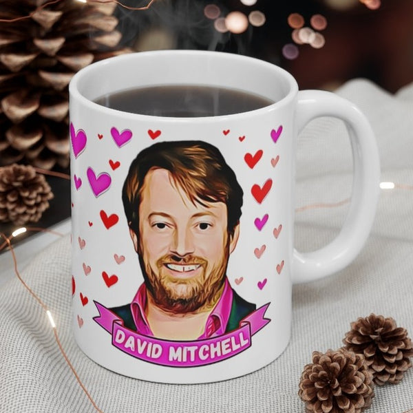 David Mitchell Cute Gift Mug. Stunning Oil Painting Design. Great Fan Present! Handmade in England.