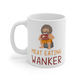 Meat Eating Wanker Gift Mug - Funny & Rude Humour Insult Present For Failed Vegetarian Vegan Meat Eaters. Handmade in the UK.