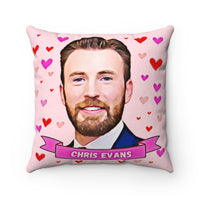 HUG CUSHION! Gift A Hug From A Hollywood Hunk. Great Chris Evans Fan Present. Stunning Design on 14" by 14" Beautiful Faux Suede Cushion!