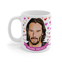 Keanu Reeves Cute Gift Mug. Stunning Oil Painting Design. Great Fan Present! Handmade in USA