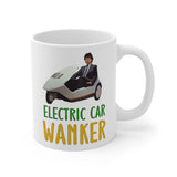 Cute, "Electric Car Wanker" Cheeky Gift Mug. For the man who loves his electric car! Handmade in England