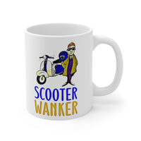 Scooter Wanker Funny & Cheeky Gift Mug. MOD Scooter Owners Present. Handmade in England