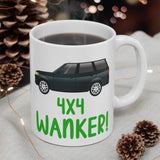 4X4 Wanker! Gift Mug - Funny & Rude Present For Car Off Road SUV Driver.Handmade in England