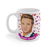 Jeremy Renner Cute Gift Mug. Stunning Oil Painting Design. Great Hawkeye Avengers Fan Present! Handmade Locally