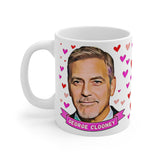 George Clooney Cute Mug. Great Present For Fans! Handmade in England