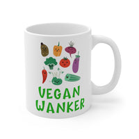 Vegan Wanker Gift Mug - Funny & Rude Humour Present For Vegans.Handmade in England