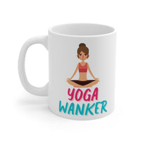 Funny, YOGA WANKER Gift Mug. Handmade in England