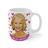 Helen Mirren Cute Mug. Stunning Oil Painting Design. Great Present For Fans! Handmade in England