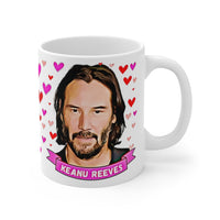 Keanu Reeves Cute Gift Mug. Stunning Oil Painting Design. Great Fan Present! Handmade in USA